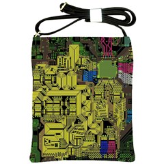 Technology Circuit Board Shoulder Sling Bag by Ket1n9