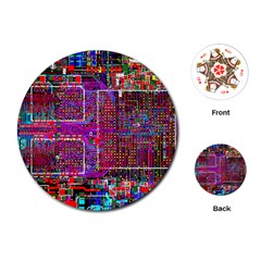 Technology Circuit Board Layout Pattern Playing Cards Single Design (round) by Ket1n9