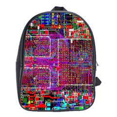 Technology Circuit Board Layout Pattern School Bag (large) by Ket1n9