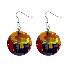 Abstract-vibrant-colour Mini Button Earrings by Ket1n9