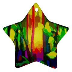 Abstract-vibrant-colour-botany Ornament (star) by Ket1n9