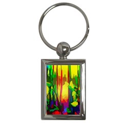 Abstract-vibrant-colour-botany Key Chain (rectangle) by Ket1n9