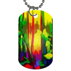 Abstract-vibrant-colour-botany Dog Tag (two Sides) by Ket1n9