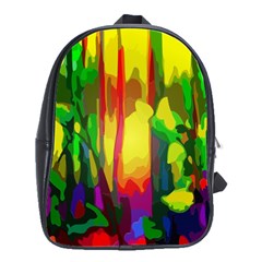 Abstract-vibrant-colour-botany School Bag (large) by Ket1n9