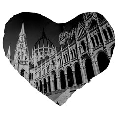 Architecture-parliament-landmark Large 19  Premium Flano Heart Shape Cushions by Ket1n9