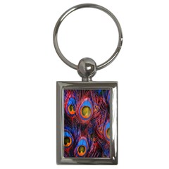 Pretty Peacock Feather Key Chain (rectangle) by Ket1n9