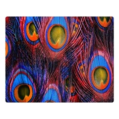 Pretty Peacock Feather Two Sides Premium Plush Fleece Blanket (large) by Ket1n9