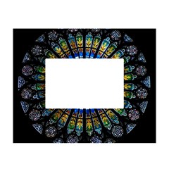 Stained Glass Rose Window In France s Strasbourg Cathedral White Tabletop Photo Frame 4 x6  by Ket1n9