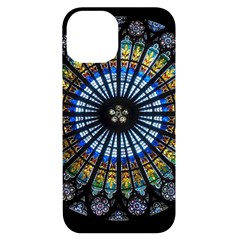Stained Glass Rose Window In France s Strasbourg Cathedral Iphone 14 Black Uv Print Case by Ket1n9