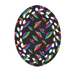 Alien Patterns Vector Graphic Oval Filigree Ornament (two Sides) by Ket1n9