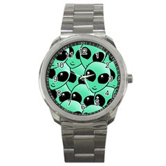 Art Alien Pattern Sport Metal Watch by Ket1n9