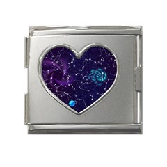 Realistic-night-sky-poster-with-constellations Mega Link Heart Italian Charm (18mm) by Ket1n9