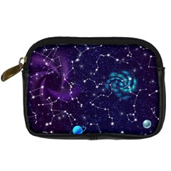 Realistic-night-sky-poster-with-constellations Digital Camera Leather Case