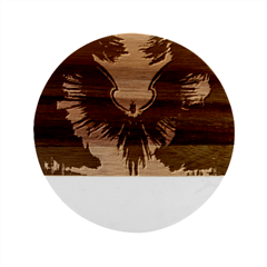 Rising Angel Fantasy Marble Wood Coaster (round) by Ket1n9