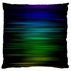 Blue And Green Lines Large Cushion Case (one Side) by Ket1n9