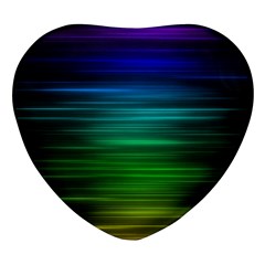 Blue And Green Lines Heart Glass Fridge Magnet (4 Pack) by Ket1n9