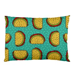 Taco-drawing-background-mexican-fast-food-pattern Pillow Case by Ket1n9