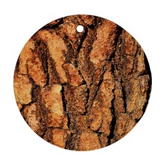 Bark Texture Wood Large Rough Red Wood Outside California Round Ornament (two Sides) by Ket1n9