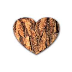 Bark Texture Wood Large Rough Red Wood Outside California Rubber Coaster (heart) by Ket1n9