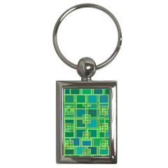 Green-abstract-geometric Key Chain (rectangle) by Ket1n9