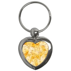 Cheese-slices-seamless-pattern-cartoon-style Key Chain (heart) by Ket1n9