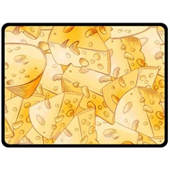 Cheese-slices-seamless-pattern-cartoon-style Two Sides Fleece Blanket (large) by Ket1n9