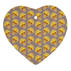 Yellow-mushroom-pattern Ornament (heart)