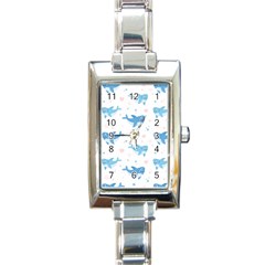 Seamless-pattern-with-cute-sharks-hearts Rectangle Italian Charm Watch