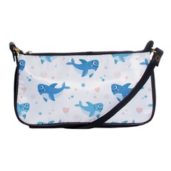 Seamless-pattern-with-cute-sharks-hearts Shoulder Clutch Bag by Ket1n9