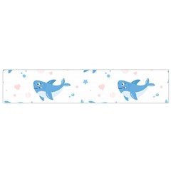 Seamless-pattern-with-cute-sharks-hearts Small Premium Plush Fleece Scarf