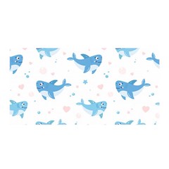 Seamless-pattern-with-cute-sharks-hearts Satin Wrap 35  x 70 