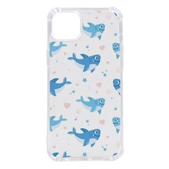 Seamless-pattern-with-cute-sharks-hearts Iphone 14 Plus Tpu Uv Print Case by Ket1n9