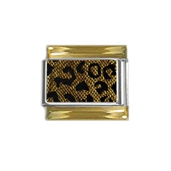 Metallic Snake Skin Pattern Gold Trim Italian Charm (9mm)