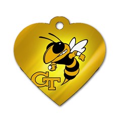 Georgia Institute Of Technology Ga Tech Dog Tag Heart (one Side) by Ket1n9