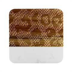 Metallic Snake Skin Pattern Marble Wood Coaster (Square)