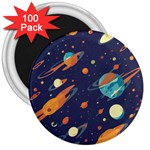 Space Galaxy Planet Universe Stars Night Fantasy 3  Magnets (100 pack) Front