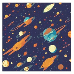 Space Galaxy Planet Universe Stars Night Fantasy Square Satin Scarf (36  X 36 ) by Ket1n9