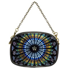 Stained Glass Rose Window In France s Strasbourg Cathedral Chain Purse (two Sides) by Ket1n9