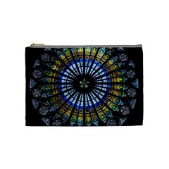 Stained Glass Rose Window In France s Strasbourg Cathedral Cosmetic Bag (medium) by Ket1n9