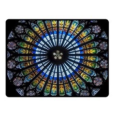 Stained Glass Rose Window In France s Strasbourg Cathedral Fleece Blanket (small) by Ket1n9
