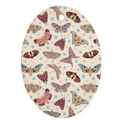 Pattern-with-butterflies-moths Oval Ornament (two Sides) by Ket1n9