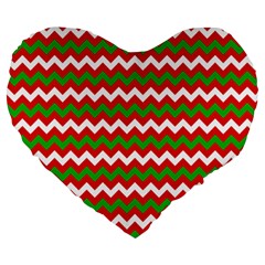 Christmas-paper-scrapbooking-pattern- Large 19  Premium Heart Shape Cushions by Grandong