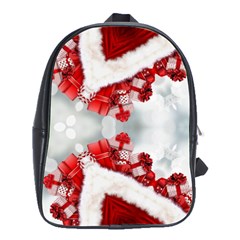 Christmas-background-tile-gifts School Bag (large) by Grandong