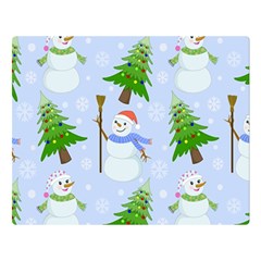 New Year Christmas Snowman Pattern, Two Sides Premium Plush Fleece Blanket (large) by Grandong