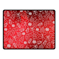 Christmas Pattern Red Two Sides Fleece Blanket (small) by Grandong