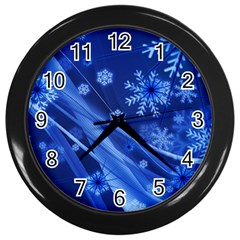 Christmas-card-greeting-card-star Wall Clock (black) by Grandong