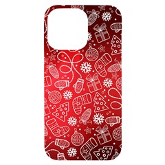 Christmas Pattern Red Iphone 14 Pro Max Black Uv Print Case by Grandong