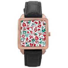 Background Vector Texture Christmas Winter Pattern Seamless Rose Gold Leather Watch  by Grandong