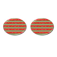 Christmas-papers-red-and-green Cufflinks (oval)