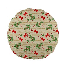 Christmas-paper-scrapbooking-- Standard 15  Premium Flano Round Cushions by Grandong